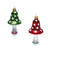 Julgranshänge, Svamp grön/röd 4-pack