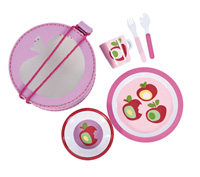 Melamine-servis i ask, rosa