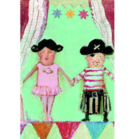 Kort med kuvert, Ballerina & Pirat