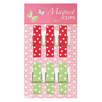 Magnet clips Angelina, röd/grön små