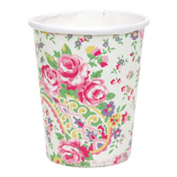 Pappmuggar Paisley, vit