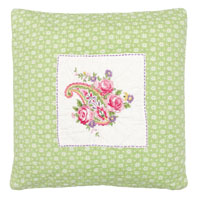 Kuddfodral Angelina, gr�n med broderi