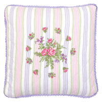 Kuddfodral Amelia, gr�n med broderi