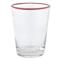 Glas med röd kant
