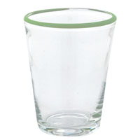 Glas med grön kant