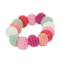 Virkat armband, korall