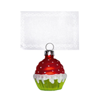 Placeringskortshållare, Cupcake grön/röd 4-pack