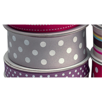 Rulle med band, prickig beige