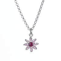 Halsband, rosa blomma