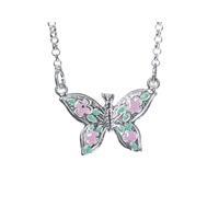 Halsband, fjäril med blommor
