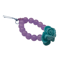 Armband med ros, ljuslila / turkos