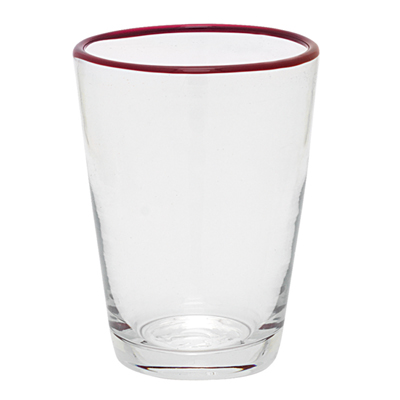 Glas med röd kant