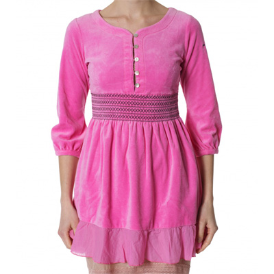 Le velour tunic, Mid pink