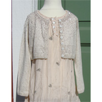 Love Child Print Knit Cardigan, Champagne