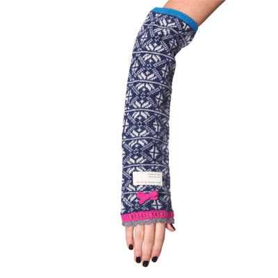 Jacquard sleevewarmers, Mid indigo