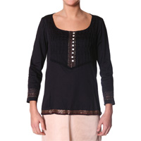 Satin me l/s blouse, Almost black