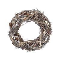Wreath Silver w/pinecones, Medium