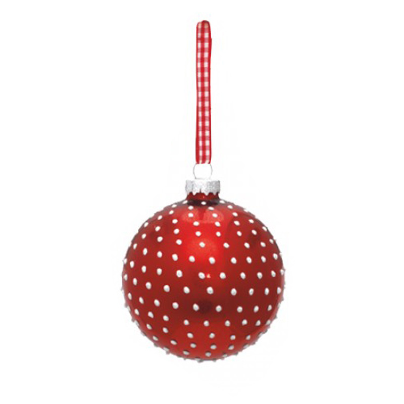 Julgranskula , Red with dots 4 pcs