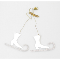 Skridskor, Vit med silver glitter