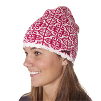 Jacquard beanie, Dark scarlet