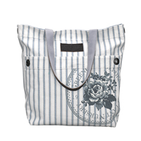 Canvas bag Audrey, Grey stripe