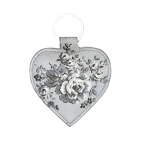 Keyring heart Audrey, Warm Grey