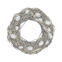Wreath white with eggs, Medium 