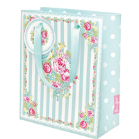 Paper gift bag Lovebirds, Mint