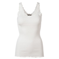 Silk top rev. vintage lace, New white
