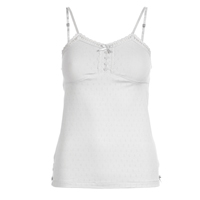 Pointelle Button Top, White