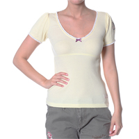 Rib jersey top, Lite yellow
