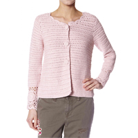 Crochet ming jacket, Lite rose
