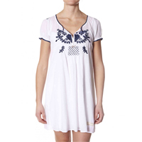 Light cotton embroidered dress, White