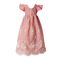 Klänning Rosa broderi, Mega