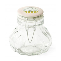 Glasburk med cupcake, Rose